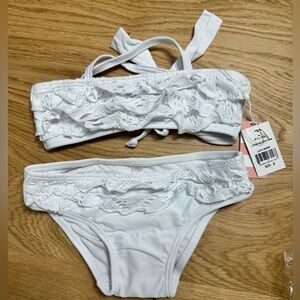 🆕 2pc PILYQ GIRLS LOVE ME LACE - BIKINI SET IN WHITE